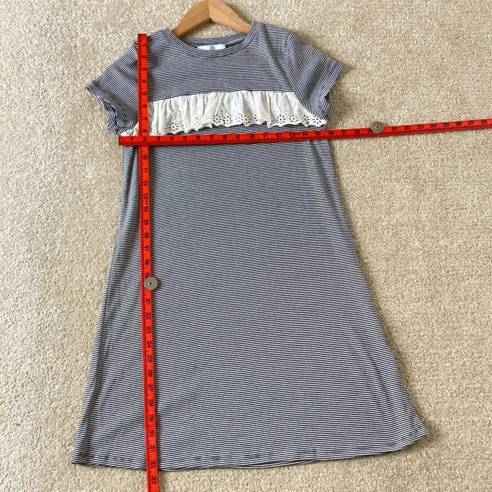 Marks & Spencer Girls Blue/White Broderie Anglais Cap Sleeve Dress Size 10-12 Y - Picture 4 of 9